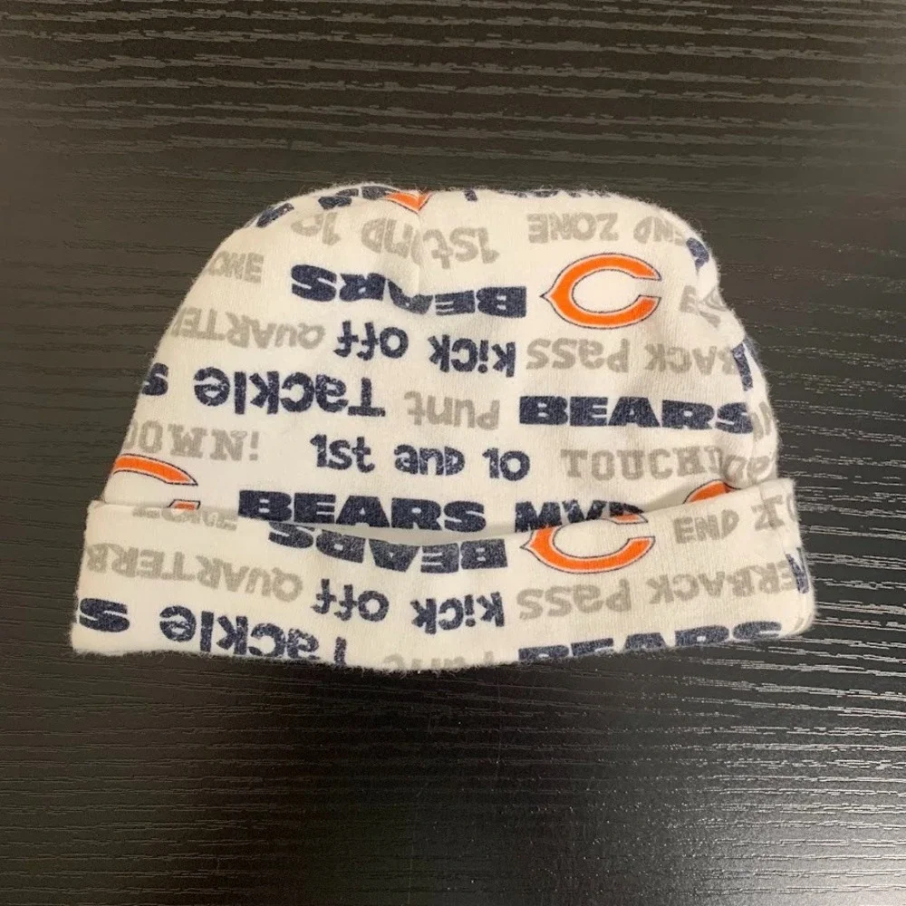Chicago Bears Football NFL‎ Team Baby Hat and Bib 0-6 Months